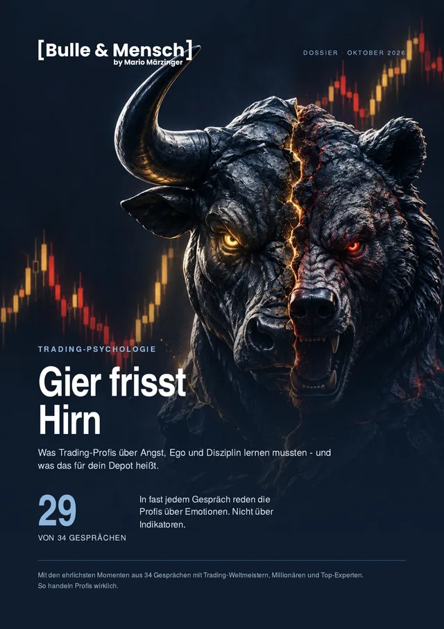 Titelseite des Dossiers „Gier frisst Hirn“