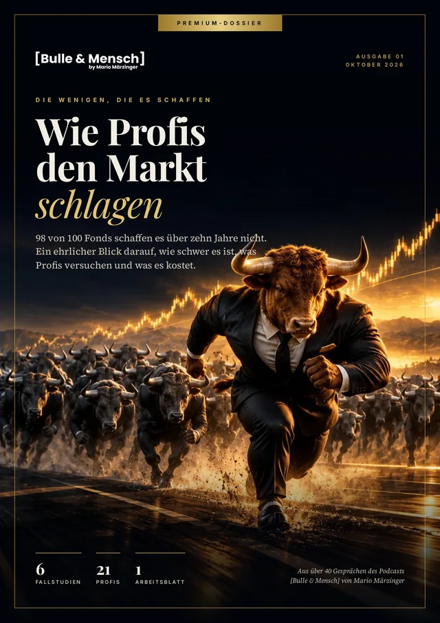 Titelseite des Premium-Dossiers „Wie Profis den Markt schlagen“ von [Bulle & Mensch]