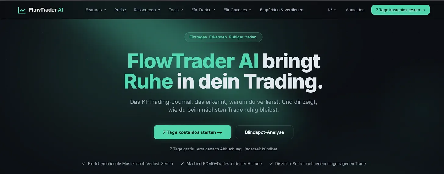 FlowTrader AI – Das KI-Trading-Journal, das erkennt, warum du verlierst