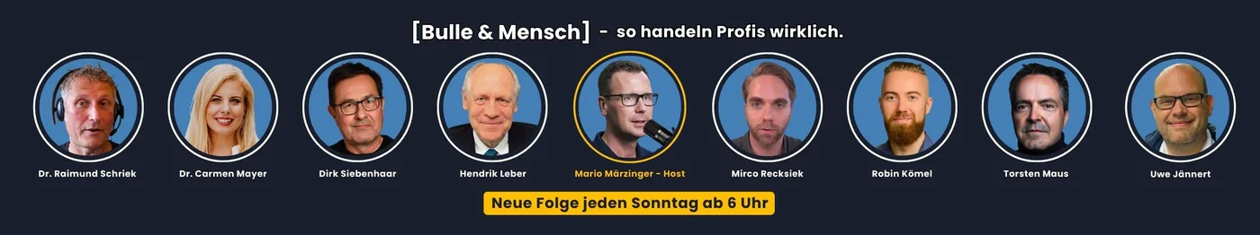 [Bulle & Mensch] – bisherige Gäste: Dr. Raimund Schriek, Dr. Carmen Mayer, Dirk Siebenhaar, Hendrik Leber, Mario Märzinger (Host), Mirco Recksiek, Robin Kömel, Torsten Maus, Uwe Jännert